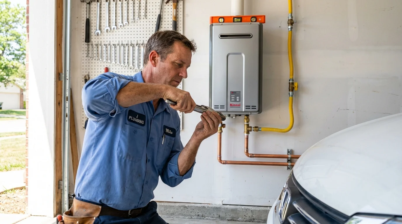 Tankless water heater installation by a Johns Plumbing LLC plumber in Dyer